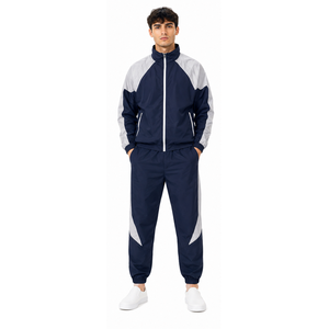 <b>Men</b> Streetwear Plus Size Nylon Tracksuit Outdoor Fitness Running Sportswear Lightweight <b>Jacket</b> Pants OEM ODM Supplier Adults - Product Image 4