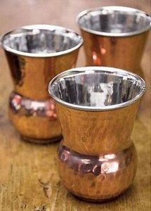 Vasos de cobre de primera calidad, modernos y atractivos, vasos metálicos para agua, jugo, cócteles, duraderos, reutilizables, para cocina, comedor y bebidas. - Product Image 2