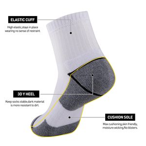 Men's Custom Logo Anti-Slip Spring Cotton <b>Socks</b> White Ankle/Middle/Crew/<b>Knee</b>-<b>Socks</b> Sporty Daily Use ODM OEM - Product Image 3