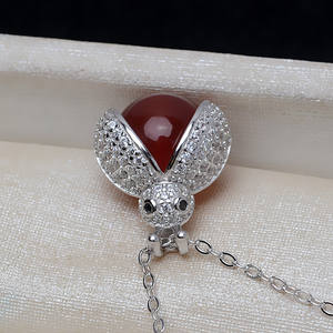S925 Silver Chain Bee Empty <b>Tray</b> Animal Shaped Silver Pendant 9-10 Pearl Accessorios DIY <b>Jewelry</b> <b>Jewelry</b> Findings Components - Product Image 2