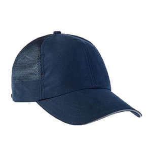 Casquette 6 panneaux en toile coton polyester avec dos en maille, logo personnalisé, bandeau élastique, confortable, respirante, visière incurvée, été - Product Image 2