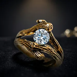 Moissanite Forest Branch <b>Ring</b> 925 Sterling <b>Silver</b> Bohemian Wedding <b>Statement</b> Jewelry Handmade <b>Ring</b> for Women - Product Image 4