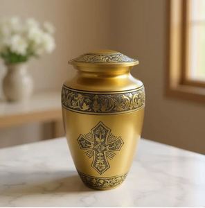 Urna Funeraria Moderna para Adultos, Diseño Art Deco, Duradera, Hecha a Mano, Acabado Mate, para Cenizas Humanas, 3.4 Litros - Product Image 6