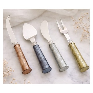 High Quality Stainless Steel <b>Cheese</b> <b>Knife</b> <b>Set</b> With Galvanize Handle <b>Cheese</b> Serving Fork Spreader Heart <b>Knife</b> <b>Cheese</b> Tool Cutlery - Product Image 1
