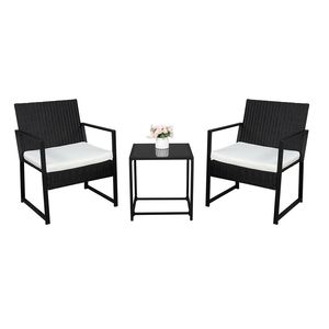 Set di Mobili da Esterno Moderni in Rattan a 3 Pezzi con Sedie in Vimini per Uso Alberghiero - Spedizione Gratuita - Product Image 3