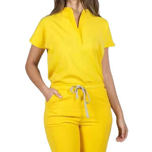 Uniformes de Hospital, Uniformes Médicos, Traje de Enfermera de Manga Larga con Cierre Corto, Nuevo Color, Traje Quirúrgico Elástico para Mujer - Product Image 2
