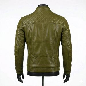 Custom Men's <b>Winter</b> <b>Leather</b> <b>Jacket</b> with Stand Zipper PU Plain Dyed Techniques Front Logo Manufactured Clothing - Product Image 3