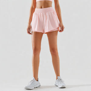 Shorts de compresión 2 en 1 para gimnasio y fitness para mujer, shorts de doble capa para correr en verano, shorts deportivos con cintura elástica para mujer, shorts 2 en 1. - Product Image 3
