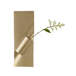 Florero de cristal moderno con base dorada, jarrón de mesa decorativo, decoración minimalista para el hogar, centro de mesa de boda de lujo, regalo - Product Image 3