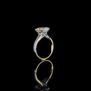 แหวนเพชรทองคำขาวหรูหรา เพชรเลี้ยงในห้องปฏิบัติการ รับรองโดย IGI สี E ทรงมาร์คีส์ น้ำหนัก 3.17 กะรัต ความสะอาดระดับ VVS2 เครื่องประดับชั้นดีสำหรับผู้หญิง - Product Image 3