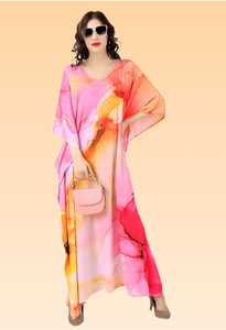 Robe kaftan élégante pour femme – Kaftan de plage imprimé coupe ample pour la collection d'été. - Product Image 3