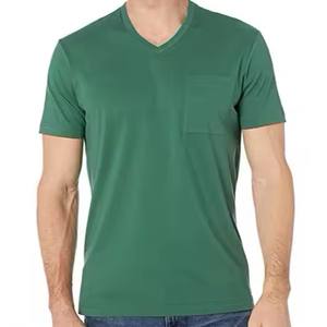 Camiseta de Poliéster 100% Personalizada al por Mayor, Talla Regular, Lisa, de Punto, Cuello en V, Transpirable, de Secado Rápido, 260g - Product Image 1