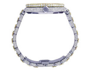 BOJ A.P. Montre automatique à cadran arabe noir bicolore avec diamants VVS et moissanite pour homme, montre de luxe à prix bas - Product Image 5