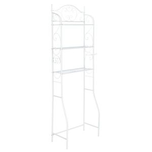 Scaffale Metallico Bianco a 3 Ripiani da Posizionare Sopra il WC per Organizzazione Bagno - Product Image 2