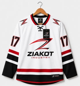 Venta al por Mayor Directa de la INDUSTRIA ZIAKOT, Jersey de Hockey Personalizado en Negro, Blanco y Gris - Product Image 5