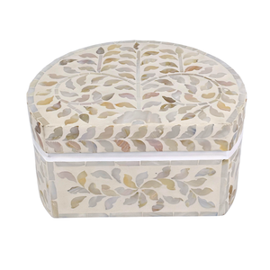 Cajas de almacenamiento con incrustaciones de madreperla redondas hechas a mano, conjunto de MDF, patrón Floral, decoración del hogar, organizador de joyas - Product Image 5