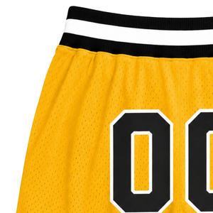 <b>Men</b> Yellow <b>Black</b> Sublimated Mesh Basketball <b>Shorts</b> Polyester Athletic Sports <b>Shorts</b> Team Uniform Training Game Wear Performance - Product Image 4
