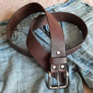 Ceinture en cuir de vache naturel, prix d'usine, boucle en acier inoxydable, style rétro fait main, pour homme, imperméable, largeur 38 cm, usage quotidien - Product Image 3