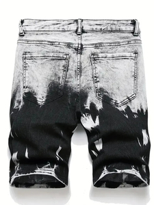 Shorts en jean décontractés pour hommes, coupe droite et ample, longueur genou, style streetwear, personnalisables, vente en gros - Product Image 3