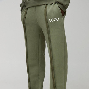 New Men's Custom High Quality Cotton Flared <b>Jogger</b> Men's Pants Washed Patchwork Elastic Waistband <b>Stacked</b> Flare Sweatpants Men - Product Image 5