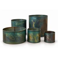 Pot de fleurs en métal finition cuivre antique moderne, pour intérieur et extérieur, style nordique, rond, pour plantes, vente en gros