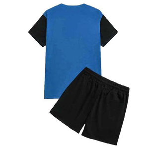 Ensemble T-shirt et short d'été décontracté pour homme respirant, polyester/coton de haute qualité - Product Image 4