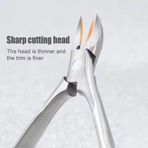 Coupe-ongles professionnel en acier inoxydable, ouverture de mâchoire large de 10,0 mm, lame plate droite, pointe acérée, portable, pour usage adulte sur les doigts - Product Image 2