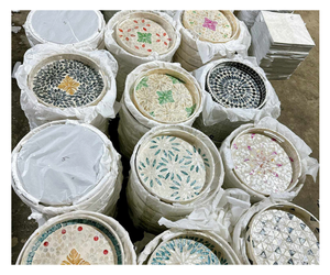 ตะกร้าเก็บของหวายศิลปะพื้นบ้าน ทรงกลม วางซ้อนกันได้ ตกแต่งบ้าน วัสดุธรรมชาติ ลายดอกไม้ ใช้งานได้หลากหลาย - Product Image 1