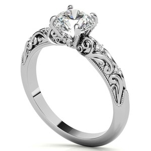 Anillo de Moissanita Plateado en Oro Blanco, Anillo de Compromiso de Lujo, Anillo de Boda, Anillo Solitario Brillante para Fiesta, Regalo de Aniversario para Mujer - Product Image 2