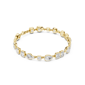 Pulsera de Oro Amarillo con Diamantes Naturales de Corte Esmeralda en Forma de Pera, Joyería Clásica para Bodas de Mujer - Product Image 3