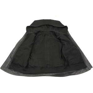 SAMROZ SPORTS Women's Lightweight Black Leather Jacket with Removable Hoodie - Product Image 3