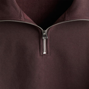 Sudadera de algodón para hombre con media cremallera, jersey ecológico de punto, estilo polo vintage, tela personalizable - Product Image 4