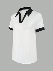 T-shirt personnalisé le plus vendu, 100% coton, polo pour femme, respirant, grande taille, t-shirt uni pour femme, polo à sublimation - Product Image 3