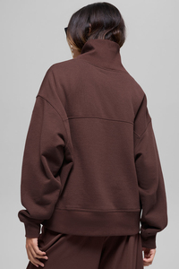 Sweat-shirt à col roulé surdimensionné pour femme, manches longues, couleur unie, tricot en coton, vêtements d'automne - Product Image 2