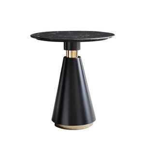 โต๊ะข้างทรงกลมทันสมัย โต๊ะวางของดีไซน์เนอร์ ฐานทรงแท่น โต๊ะกาแฟสำหรับห้องนั่งเล่น โรงแรม คาเฟ่ - Product Image 1