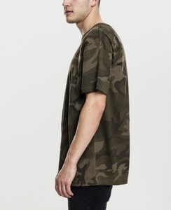 T-shirt camouflage surdimensionné pour homme, 100 % coton épais 240 GSM, coupe décontractée, fabrication OEM, vente en gros, logo personnalisé - Product Image 3