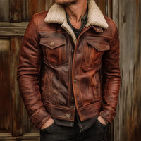 Veste en cuir pour homme Comfortex International, style unique, tendance, hiver, streetwear, épaisse, facile à imprimer