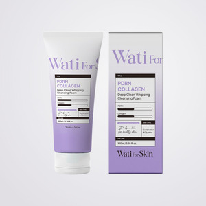 Nettoyants coréens pour la peau Watiforskin : Mousse nettoyante fouettée Whatiforskin Squeaky Clean PDRN Collagen pour un nettoyage en profondeur - Product Image 3