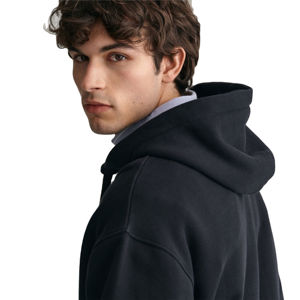 Men's 100% Cotton Pullover Oversize Hoodie <b>Crewneck</b> Plain Dyed Design with Embroidered Technique Eco-Friendly Winter Wear - Product Image 4