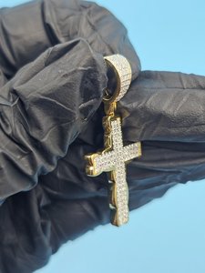 Colgante de cruz de moissanita, colgante HipHop, regalos Bapistam, colgante de plata 925, colgante de fe religiosa, colgante de moda para rapero, para hombre - Product Image 4