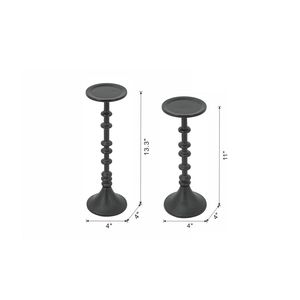 Iron <b>Candlestick</b> Holder Set of 2 Black Metal Candle Holders for Home Decoration Durable Design 13.3 and 11 Inch <b>Tall</b> - Product Image 1