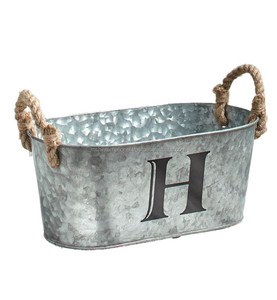 Maceta de Metal galvanizada acabada para jardín y decoración del hogar macetas para interior/exterior con asas de cuerda de coco - Product Image 2