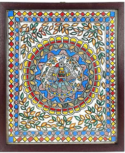 Pintura de Arte Folclórico de Jharkhand - Decoración Artesanal Tridimensional de Metal Colorida - Product Image 3