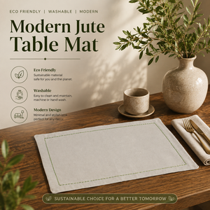 Linen <b>Rectangle</b> Table Mat Wabi Sabi Design Washable <b>Placemat</b> for Dining Table Decor - Product Image 4