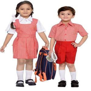 Haute qualité unisexe uniforme scolaire robe ensemble été primaire à manches courtes usine en gros pour les enfants - Product Image 1