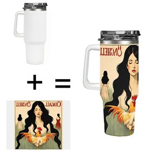 Gobelet isotherme de 40 oz avec poignée, en acier inoxydable, pour les professionnels des transports publics - Product Image 1