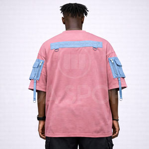 Nueva llegada: Camiseta táctica urbana de estilo cargo con múltiples bolsillos y corte oversize para hombre al por mayor - Product Image 3