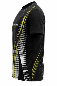 Camiseta Deportiva de Manga Corta para Hombre, Negra, Lisa, de Secado Rápido, 100% Algodón, con Logotipo Frontal, Corte Regular, Cuello Redondo - Product Image 3