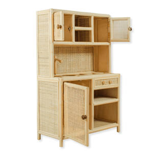 Jouet de cuisine en rotin fait main, cuisinière pour enfants, ensemble de jeu de cuisine, jouets éducatifs en gros - Product Image 1