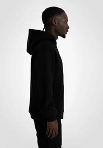 Custom Logo Embroidered 310g Men's XL Regular Fit Long Knitted 100% Cotton Solid Color O-<b>Neck</b> Lined Winter Hoodie - Product Image 5